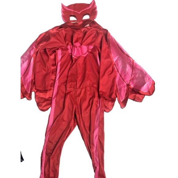 Girl's PJ Mask Owlette Halloween Costume Red & Pink Cape, Mask, & Suit -Sz 4-6x - Picture 2 of 4